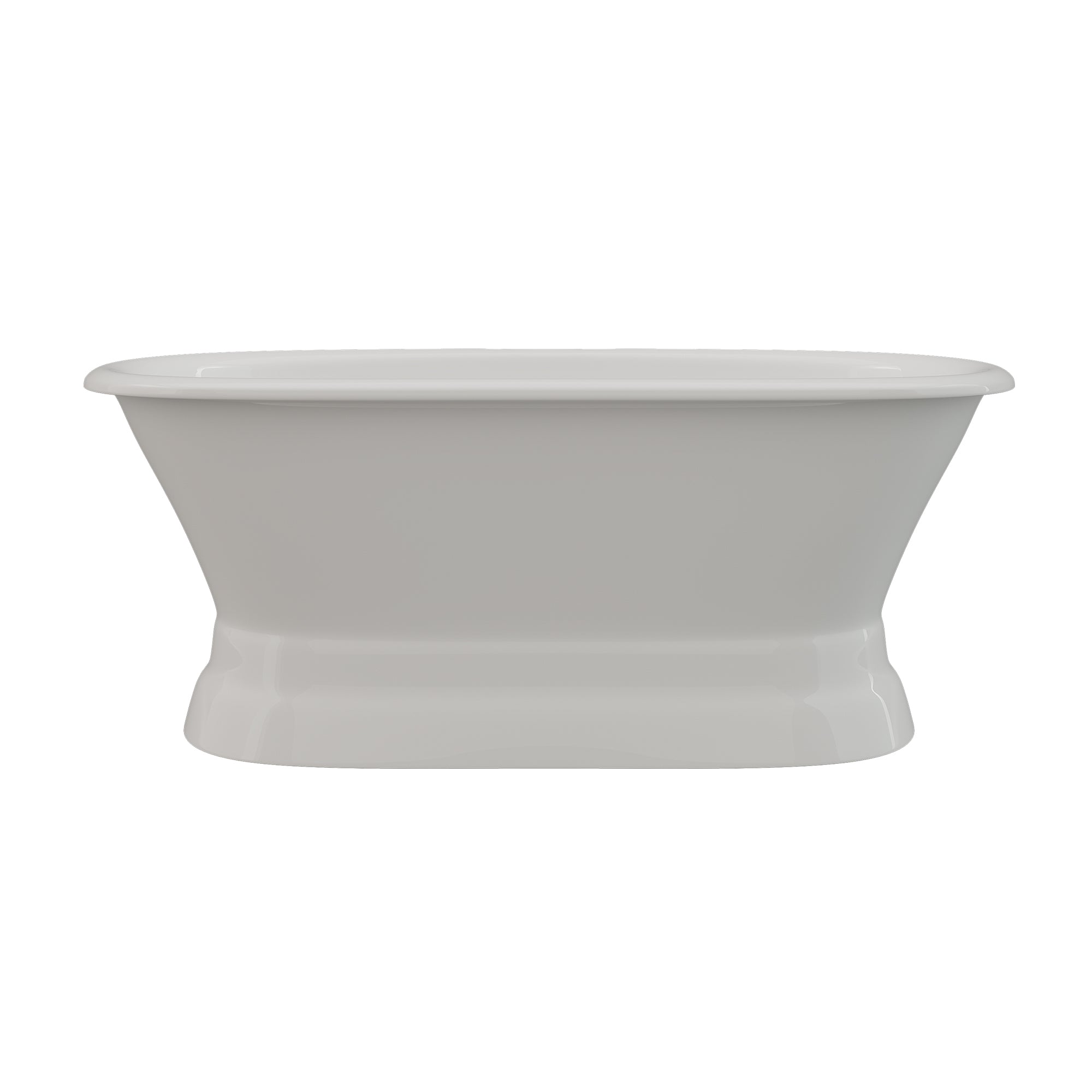 Cambridge Plumbing 60-Inch Cast Iron Pedestal Soaking Tub (Porcelain interior and painted exterior) with no Faucet Holes DE60-PED-NH - Vital Hydrotherapy