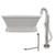 Cambridge Plumbing 66-Inch Double Ended Cast Iron Pedestal Soaking Tub (Porcelain interior and white paint exterior)  and Complete Freestanding Plumbing Package (Brushed nickel) DE66-PED-150-PKG-NH - Vital Hydrotherapy