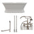 Cambridge Plumbing 66-Inch Double Ended Cast Iron Pedestal Soaking Tub (Porcelain interior and white paint exterior) and Complete Deck Mount Plumbing Package (Brushed nickel) DE66-PED-463D-2-PKG-DH - Vital Hydrotherapy