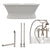 Cambridge Plumbing 66-Inch Double Ended Cast Iron Pedestal Soaking Tub and Complete Deck Mount Plumbing Package DE66-PED-463D-6-PKG-DH - Vital Hydrotherapy