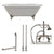 Cambridge Plumbing 66-Inch Double Ended Cast Iron Soaking Clawfoot Tub (Porcelain interior and white paint exterior)  and Complete Deck Mount Plumbing Package (Brushed nickel) DE67-684D-PKG-7DH - Vital Hydrotherapy