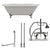 Cambridge Plumbing 66-Inch Double Ended Cast Iron Soaking Clawfoot Tub (Porcelain interior and white paint exterior)  and Complete Deck Mount Plumbing Package (Brushed nickel) DE67-684D-PKG-7DH - Vital Hydrotherapy