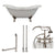 Cambridge Plumbing Double Slipper Cast Iron Soaking Tub (Porcelain interior and white paint exterior) with Lion’s Paw Feet and Deck Mount Plumbing Package (Brushed nickel) DES-463D-2-PKG-7DH - Vital Hydrotherapy