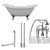 Cambridge Plumbing Double Slipper Cast Iron Soaking Tub (Porcelain interior and white paint exterior) with Lion’s Paw Feet and Deck Mount Plumbing Package (Brushed nickel) DES-463D-6-PKG-7DH - Vital Hydrotherapy