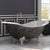 Cambridge Plumbing 71” Double Slipper Scorched Platinum Cast Iron Tub (Hand Painted Faux Scorched Platinum Exterior) with Lion’s Paw Feet (Brushed Nickel), No Faucet Holes DES-NH-SP - Vital Hydrotherapy