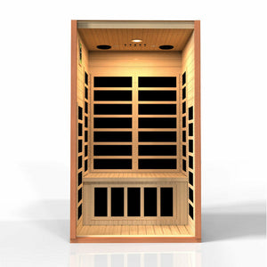 Dynamic Avila 1-2-person Low EMF (Under 8MG) FAR Infrared Sauna (Canadian Hemlock) DYN-6103-01 - Vital Hydrotherapy - PureTech™ Near Zero EMF - FAR IR Carbon Panels - Natural Reforested Canadian Hemlock wood construction - Vital Hydrotherapy