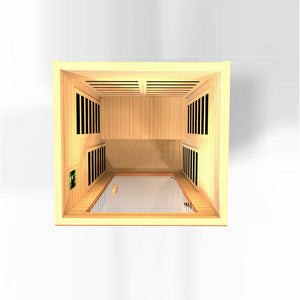 Dynamic Avila 1-2-person Low EMF (Under 8MG) FAR Infrared Sauna (Canadian Hemlock) DYN-6103-01 - Vital Hydrotherapy - PureTech™ Near Zero EMF - FAR IR Carbon Panels - Natural Reforested Canadian Hemlock wood construction - Vital Hydrotherapy