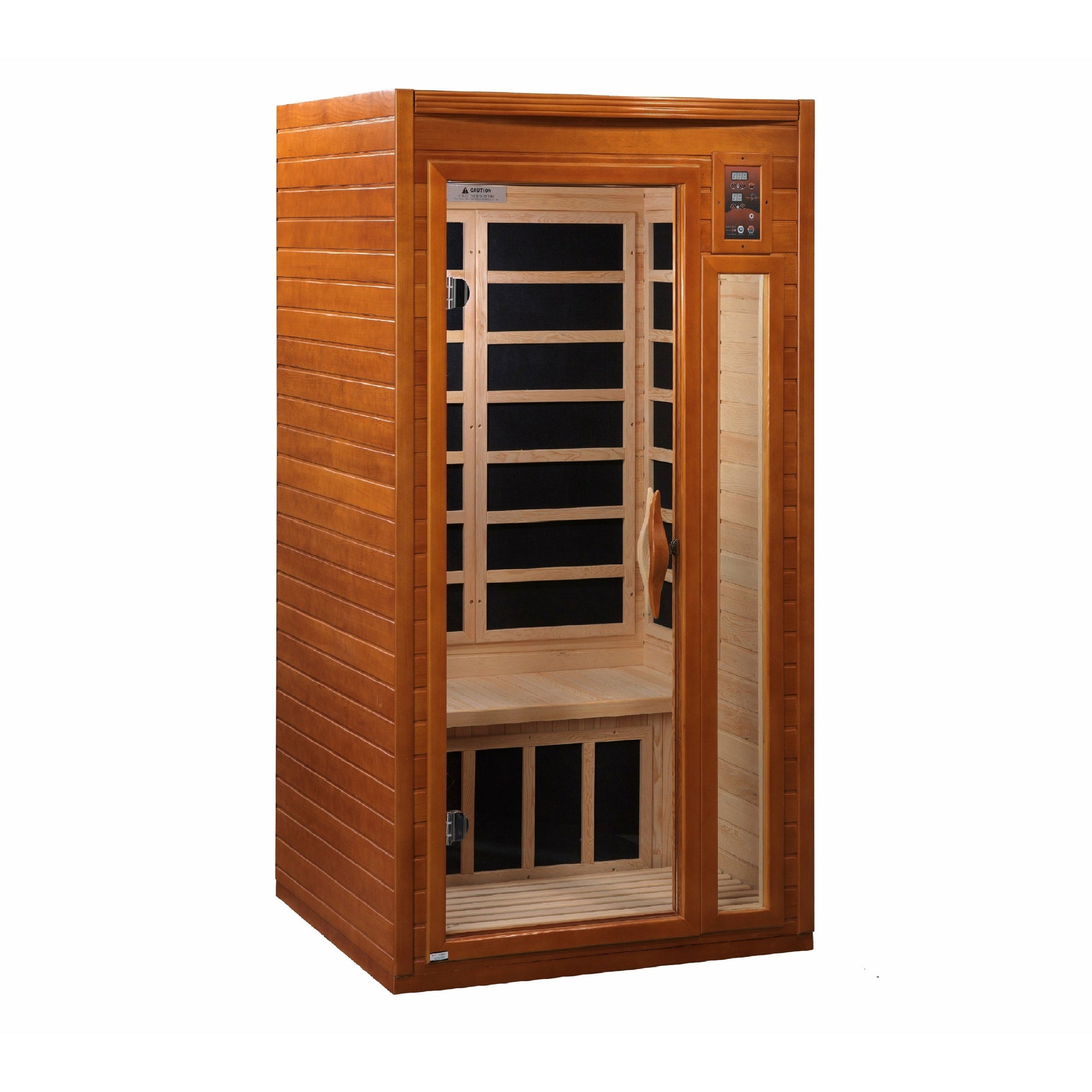 Dynamic Barcelona Natural hemlock wood construction Roof vent with tempered glass door-2 person isometrical view