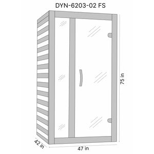 Dynamic Cardoba 2-Person Full Spectrum  Near Zero EMF (Under 2MG) FAR Infrared Sauna (Canadian Hemlock) Dimension Drawing DYN-6203-02 FS - Vital Hydrotherapy