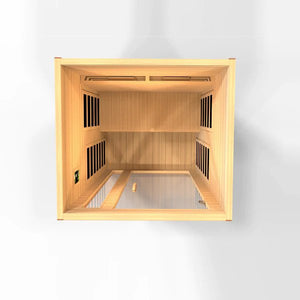 Dynamic Cardoba 2-Person Full Spectrum Near Zero EMF (Under 2MG) FAR Infrared Sauna (Canadian Hemlock) DYN-6203-02 FS - Full 2 person capacity - PureTech™ Near Zero EMF - FAR IR Carbon Panels - Natural Reforested Canadian Hemlock wood construction - Vital Hydrotherapy