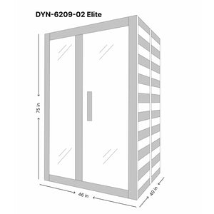 Dynamic Santiago Elite 2-person Ultra Low EMF (Under 3MG) FAR Infrared Sauna (Canadian Hemlock) Dimension Drawing DYN-6209-02 Elite - Vital Hydrotherapy