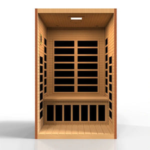 Dynamic Santiago Elite 2-person Ultra Low EMF (Under 3MG) FAR Infrared Sauna (Canadian Hemlock) DYN-6209-02 Elite - Carbon PureTech™ Ultra Low EMF Heat Emitters - Natural hemlock wood construction DYN-6209-02 Elite - Vital Hydrotherapy