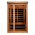 Infrared Sauna Dynamic Llumeneres 2 person Natural hemlock wood construction Roof vent with tempered glass door isometrical view