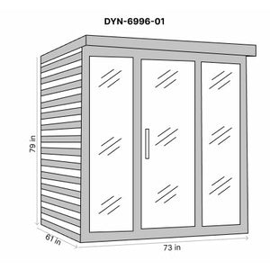 Dynamic Monaco 6-person Ultra Low EMF (Under 3MG) FAR Infrared Sauna (Canadian Hemlock) Dimension Drawing DYN-6996-01 - Vital Hydrotherapy