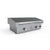 Le Griddle-2 burner gas - Stainless steel, Removable stainless steel griddle plate, Ventilation grill, curved tray with safety valve and thermocouple - open - in a white background isometric view