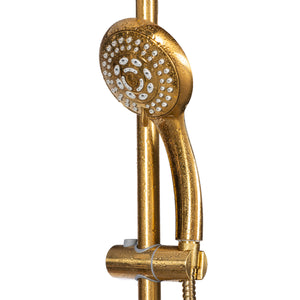 PULSE ShowerSpas Shower System - Kauai III Shower System 1011-1.8GPM - Five-function hand shower with 59" double-interlocking stainless steel hose - Brushed Gold - Vital Hydrotherapy