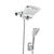 PULSE ShowerSpas Shower System - PowerShot Shower System - Unique and modern curved 8” rain showerhead with diverter, 3-function hand shower and hand shower holder - Polished Chrome - 1056 - Vital Hydrotherapy