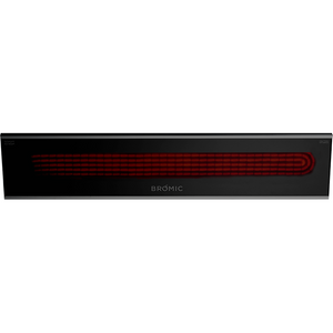 3400W Platinum Smart-Heat Electric Heater in Black Stainless Steel Tinted Glass-Ceramic Screen Slim-line Design