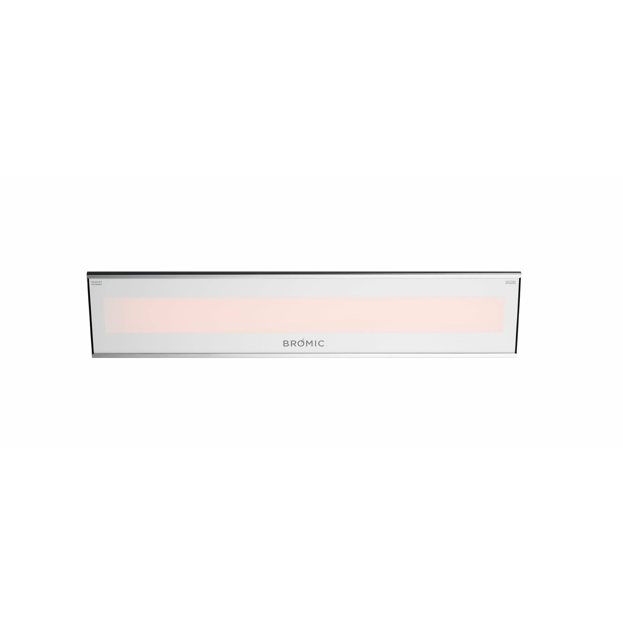 3400W Platinum Smart-Heat Electric Heater in White Stainless Steel Tinted Glass-Ceramic Screen Slim-line Design in white background