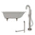 Cambridge Plumbing 60-Inch Rolled Rim Cast Iron Soaking Clawfoot Tub (Porcelain enamel interior and white paint exterior) and Freestanding Plumbing Package (Brushed nickel) RR61-150-PKG-NH - Vital Hydrotherapy