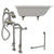 Cambridge Plumbing 60-Inch Rolled Rim Cast Iron Clawfoot Tub (Porcelain enamel interior and white paint exterior) and Freestanding Plumbing Package (Brushed Nickel) RR61-398684-PKG-NH - Vital Hydrotherapy