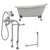 Cambridge Plumbing 61-Inch Cast Iron Slipper Clawfoot Tub (Porcelain enamel interior and white paint exterior) and Freestanding Plumbing Package (Brushed Nickel) ST61-398463-PKG-NH - Vital Hydrotherapy