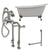 Cambridge Plumbing 61-Inch Cast Iron Slipper Clawfoot Tub (Porcelain enamel interior and white paint exterior) and Freestanding Plumbing Package (Brushed Nickel) ST61-398684-PKG-NH - Vital Hydrotherapy