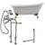 Cambridge Plumbing 67-Inch Slipper Cast Iron Clawfoot Tub (Porcelain enamel interior and white paint exterior) and Freestanding Plumbing Package (Brushed nickel) ST67-398463-PKG-NH - Vital Hydrotherapy