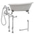 Cambridge Plumbing 67-Inch Slipper Cast Iron Clawfoot Tub (Porcelain enamel interior, white paint exterior) and Freestanding Plumbing Package (Brushed Nickel) ST67-398684-PKG-NH - Vital Hydrotherapy