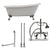 Cambridge Plumbing 67-Inch Slipper Cast Iron Slipper Clawfoot Tub (Porcelain enamel interior and white paint exterior) and Deck Mount Plumbing Package (Brushed Nickel) ST67-684D-PKG-7DH - Vital Hydrotherapy