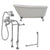 Cambridge Plumbing 58-Inch Swedish Slipper Cast Iron Clawfoot Tub (Porcelain enamel interior and white paint exterior) with Free Standing Plumbing Package (Brushed Nickel) SWED58-398463-PKG-NH - Vital Hydrotherapy