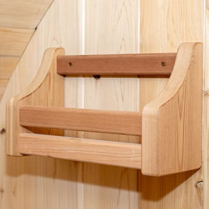 Dundalk Canadian Timber Harmony 4 Person White Cedar Sauna CTC22W - Cedar bottle shelf - Vital Hydrotherapy