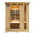 SunRay Sauna 3 Person Aspen FAR Infrared Sauna - Natural Canadian Hemlock wood with glass door, 8 carbon nano heaters, Dual LED control panels, Recessed Interior & Exterior lighting - HL300K2